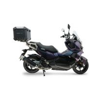 Top case maletas GPR TECH compatível com Sym ADX 125 2024/2026 e5 Plus Top Case Alpi-Tech em alumínio, cor preta com placa específica incluída Capacidade Litros 45