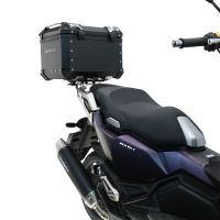 Top case maletas GPR TECH compatível com Sym ADX 125 2024/2026 e5 Plus Top Case Alpi-Tech em alumínio, cor preta com placa específica incluída Capacidade Litros 45