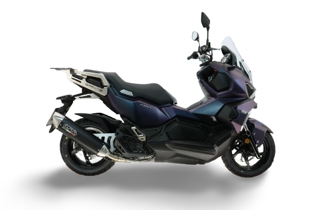 GPR escape compatível com Sym ADX 125 2024-2026, Furore-X Scooter, Sistema de escape completo homologado, incluindo silenciador DB Killer amovível e catalisador. 