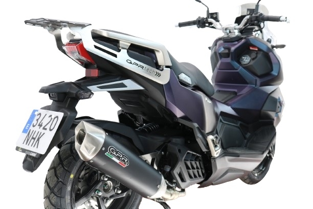 GPR escape compatível com Sym ADX 125 2024-2026, Furore-X Scooter, Sistema de escape completo homologado, incluindo silenciador DB Killer amovível e catalisador. 