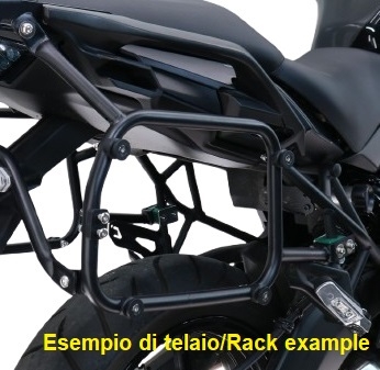 GPR TECH compatível com  Zontes 703 F 2025/2026 Rack específico para malas laterais 38 Lt + 38 Lt cor preto Capacidade 38 LT. + 38 LT.