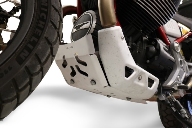 GPR TECH compatível com Moto Guzzi V85 TT 2019/2020 e4 Placa antiderrapante de titânio 