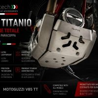 GPR TECH compatível com Moto Guzzi V85 TT 2019/2020 e4 Placa antiderrapante de titânio 