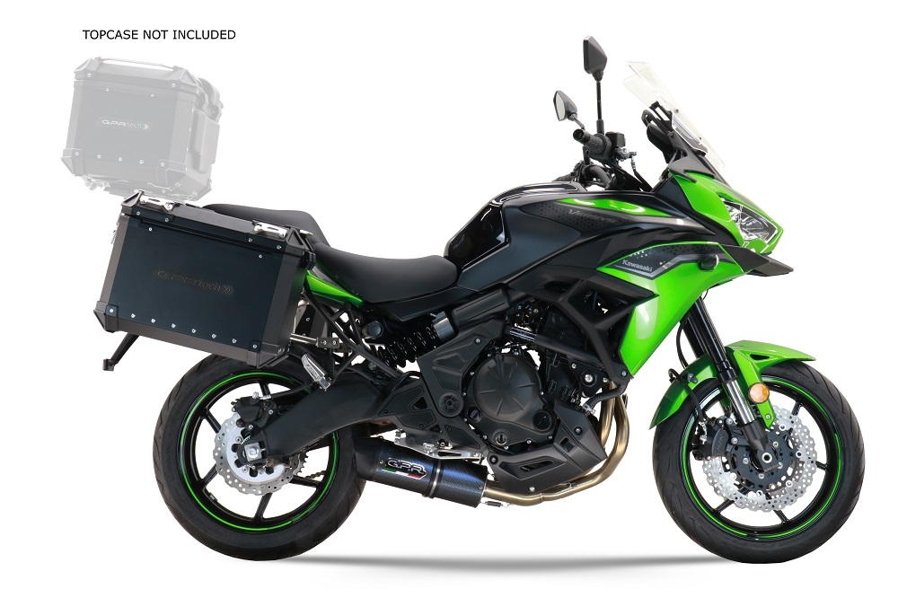 GPR TECH compatível com  Kawasaki Versys 650 2023/2024 e5 plus Par de malas laterais em alumínio cor preta com porta-bagagem específico Capacidade 38 LT. + 38 LT.