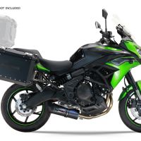 GPR TECH compatível com  Kawasaki Versys 650 2021/2022 e5 Par de malas laterais em alumínio cor preta com porta-bagagem específico Capacidade 38 LT. + 38 LT.