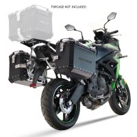 GPR TECH compatível com  Kawasaki Versys 650 2023/2024 e5 plus Par de malas laterais em alumínio cor preta com porta-bagagem específico Capacidade 38 LT. + 38 LT.