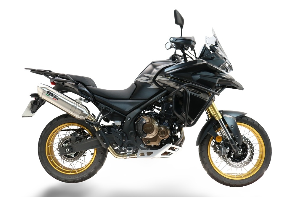 GPR escape compatível com  Voge 625DSX 2024-2025, Furore-X Acciaio Inox, Escape legal, homologado, silenciador com db killer removível e tubo de ligação específico 