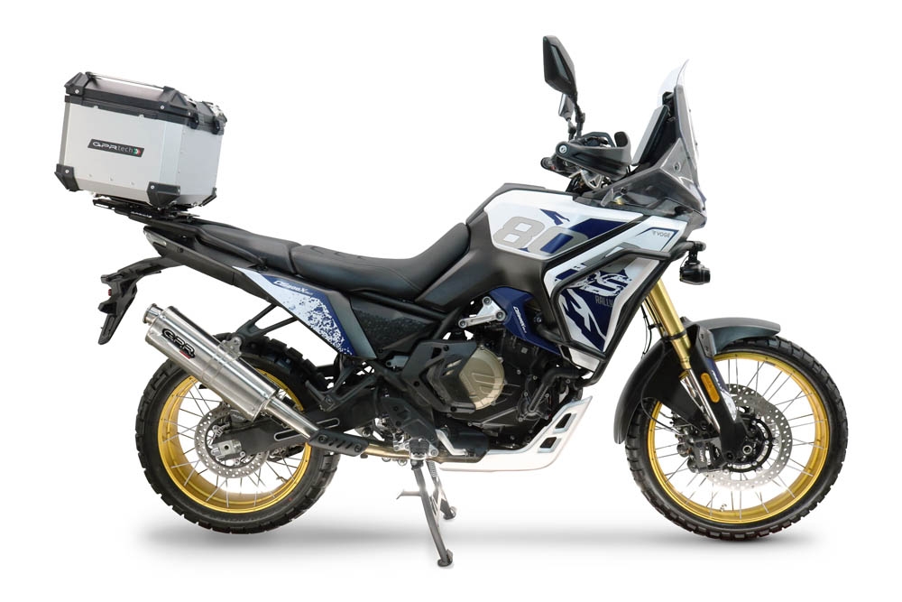 Top case maletas GPR TECH compatível com Voge DS 800 Rally 2025/2026 Top Case Alpi-Tech em alumínio, cor prata com placa específica incluída Capacidade Litros 35