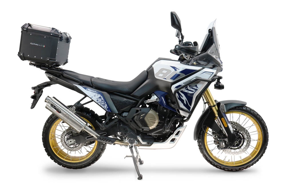 Top case maletas GPR TECH compatível com Voge DS 800 Rally 2025/2026 Top Case Alpi-Tech em alumínio, cor preta com placa específica incluída Capacidade Litros 35