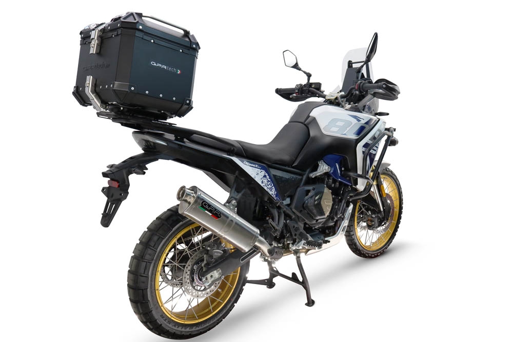 Top case maletas GPR TECH compatível com Voge DS 800 Rally 2025/2026 Top Case Alpi-Tech em alumínio, cor preta com placa específica incluída Capacidade Litros 35