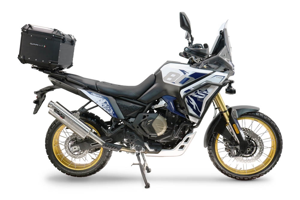 Top case maletas GPR TECH compatível com Voge DS 800 Rally 2025/2026 Top Case Alpi-Tech em alumínio, cor preta com placa específica incluída Capacidade Litros 45