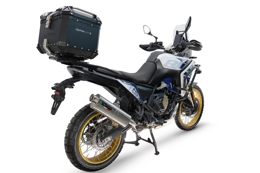 Top case maletas GPR TECH compatível com Voge DS 800 Rally 2025/2026 Top Case Alpi-Tech em alumínio, cor preta com placa específica incluída Capacidade Litros 45