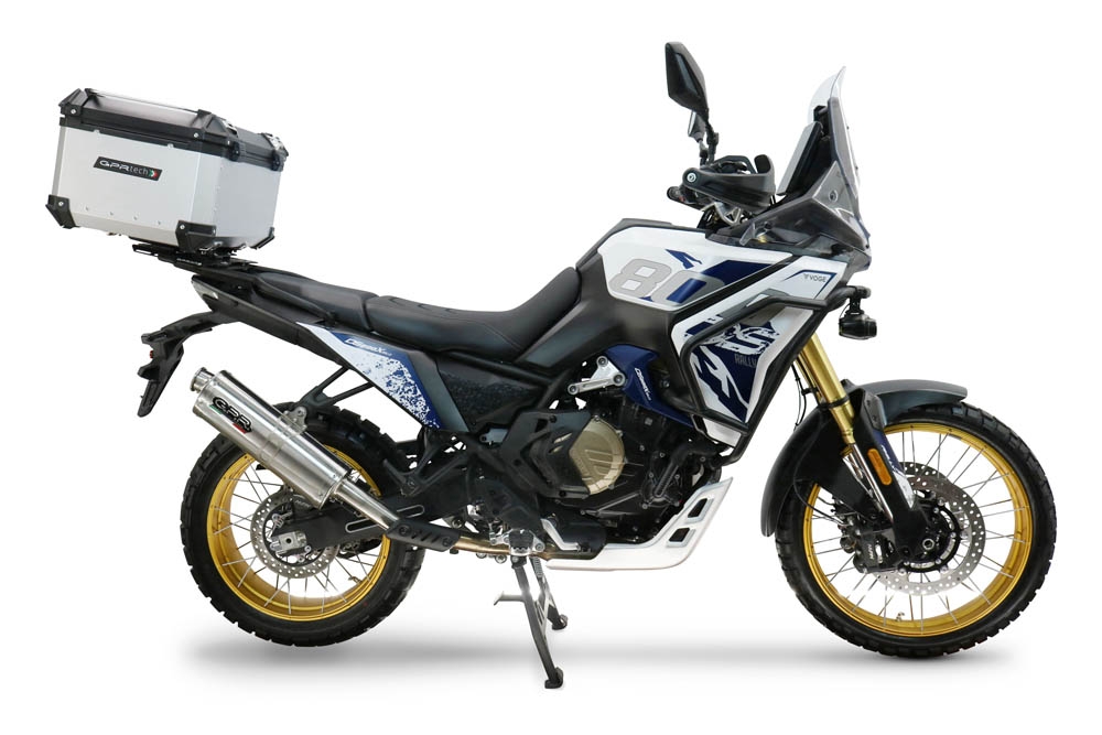 Top case maletas GPR TECH compatível com Voge DS 800 Rally 2025/2026 Top Case Alpi-Tech em alumínio, cor prata com placa específica incluída Capacidade Litros 55