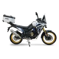 Top case maletas GPR TECH compatível com Voge DS 800 Rally 2025/2026 e5 plus Top Case Alpi-Tech em alumínio, cor prata com placa específica incluída Capacidade Litros 55