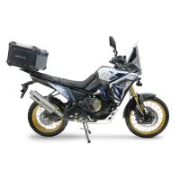 Top case maletas GPR TECH compatível com Voge DS 800 Rally 2025/2026 e5 plus Top Case Alpi-Tech em alumínio, cor preta com placa específica incluída Capacidade Litros 55
