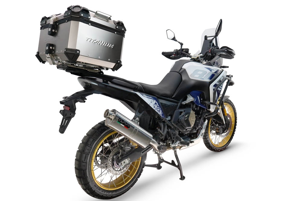  Voge DS 800 Rally 2025/2026 Top Case Alpi-Tech em titânio, cor natural com placa específica incluída Capacidade Litros 55