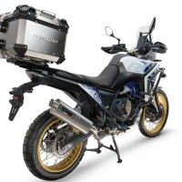  Voge DS 800 Rally 2025/2026 Top Case Alpi-Tech em titânio, cor natural com placa específica incluída Capacidade Litros 55