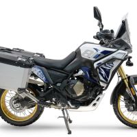 GPR TECH compatível com  Voge DS 800 Rally 2025/2026 Par de malas laterais em alumínio com o lado direito contornado, cor prata com porta-bagagem específic TECH-EVO o Capacidade 38 LT. + 32 LT.