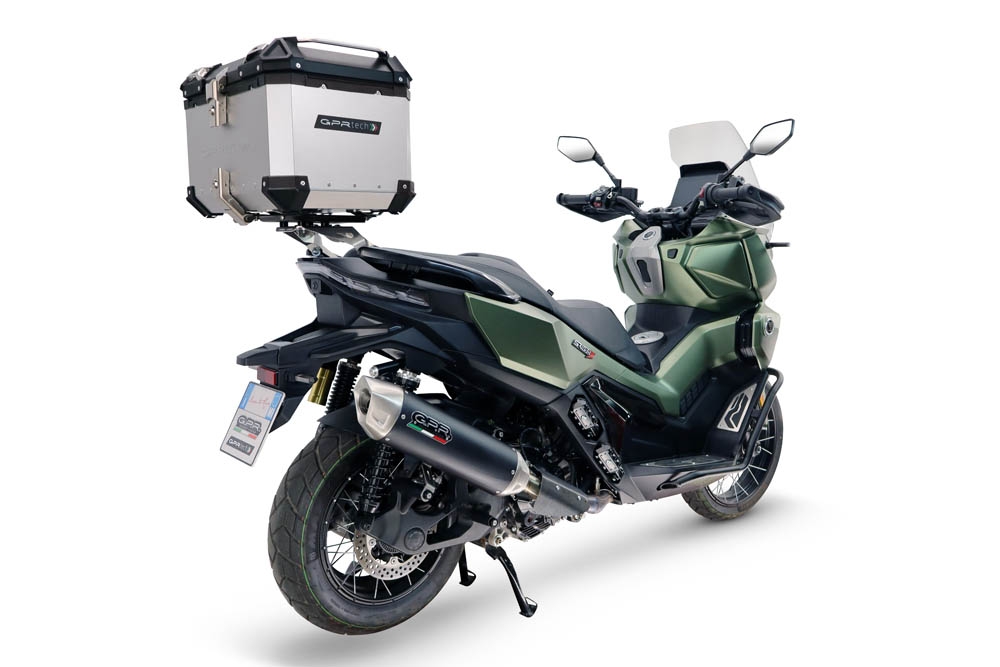 Top case maletas GPR TECH compatível com Voge SR 450 X 2026/2027 e5 plus Top Case Alpi-Tech em alumínio, com porta-bagagens específico em alumínio cor preto com placa específica incluída Capacidade Litros 35