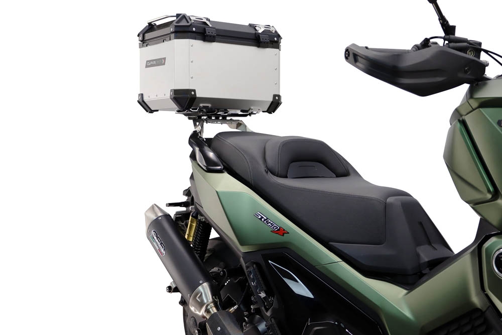 Top case maletas GPR TECH compatível com Voge SR 450 X 2026/2027 e5 plus Top Case Alpi-Tech em alumínio, com porta-bagagens específico em alumínio cor preto com placa específica incluída Capacidade Litros 35