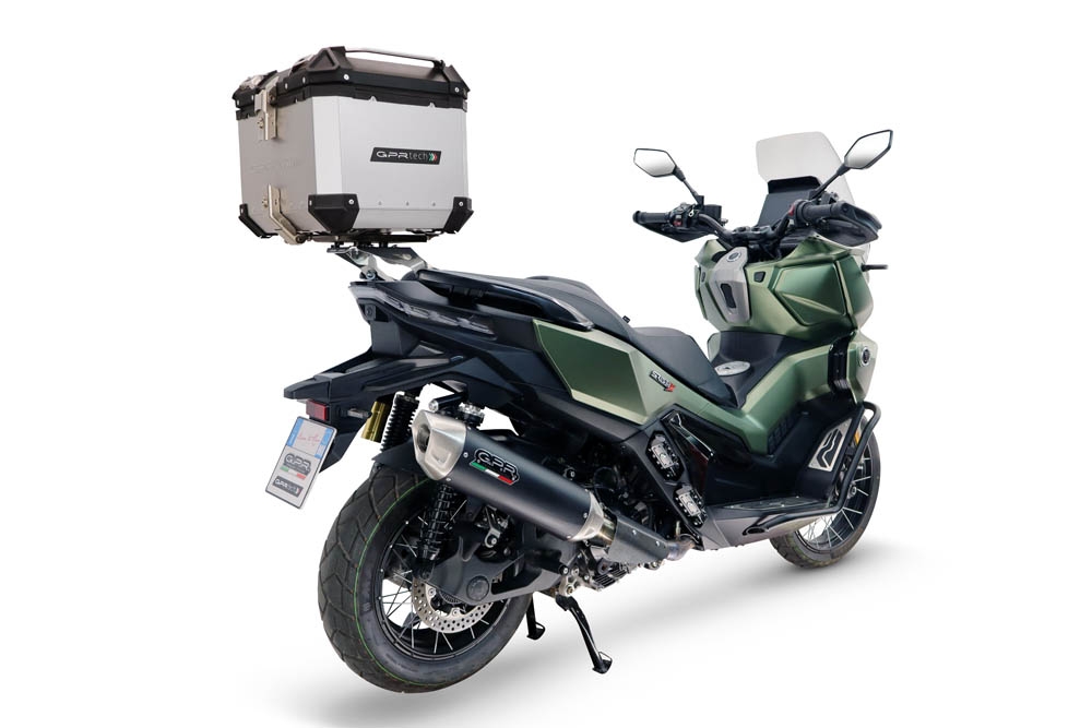 Top case maletas GPR TECH compatível com Voge SR 450 X 2026/2027 e5 plus Top Case Alpi-Tech em alumínio, com porta-bagagens específico em alumínio cor preto com placa específica incluída Capacidade Litros 26