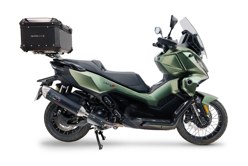 Top case maletas GPR TECH compatível com Voge SR 450 X 2026/2027 e5 plus Top Case Alpi-Tech em alumínio, com porta-bagagens específico em alumínio cor preto com placa específica incluída Capacidade Litros 45