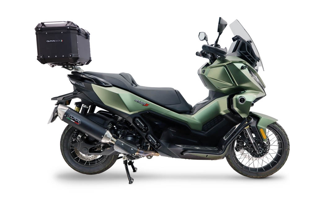 Top case maletas GPR TECH compatível com Voge SR 450 X 2026/2027 e5 plus Top Case Alpi-Tech em alumínio, com porta-bagagens específico em alumínio cor preto com placa específica incluída Capacidade Litros 35