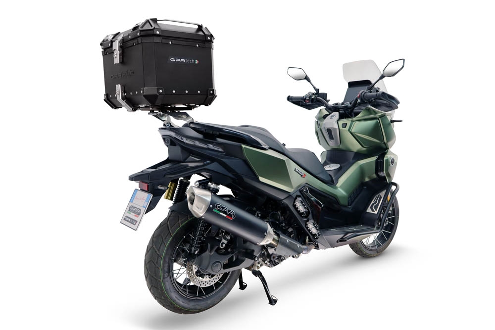 Top case maletas GPR TECH compatível com Voge SR 450 X 2026/2027 e5 plus Top Case Alpi-Tech em alumínio, com porta-bagagens específico em alumínio cor preto com placa específica incluída Capacidade Litros 35