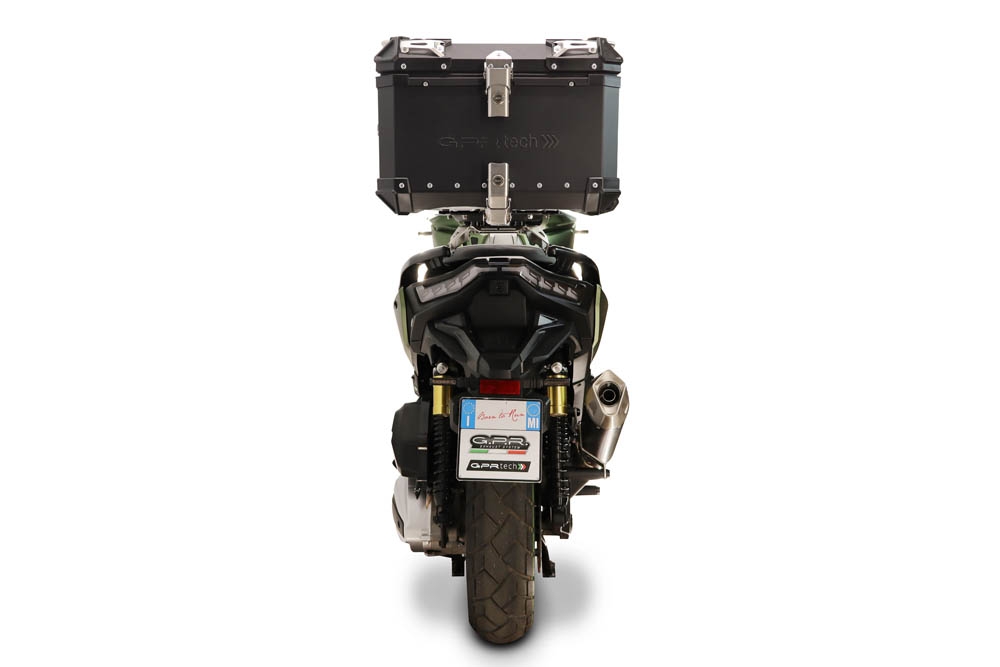 Top case maletas GPR TECH compatível com Voge SR 450 X 2026/2027 e5 plus Top Case Alpi-Tech em alumínio, com porta-bagagens específico em alumínio cor preto com placa específica incluída Capacidade Litros 35