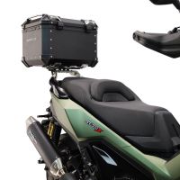 Top case maletas GPR TECH compatível com Voge SR 450 X 2026/2027 e5 plus Top Case Alpi-Tech em alumínio, com porta-bagagens específico em alumínio cor preto com placa específica incluída Capacidade Litros 35