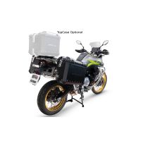 GPR TECH compatível com  Voge 900DSX 2024/2025 e5 Par de malas laterais em alumínio  cor preta com o lado direito contornado,com porta-bagagem específico cor negro Capacidade 38 LT. + 32 LT.