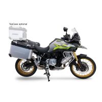 GPR TECH compatível com  Voge 900DSX 2024/2025 e5 Par de malas laterais em alumínio cor prata ,com o lado direito contornado, com porta-bagagem específico cor prata  Capacidade 38 LT. + 32 LT.