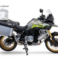 GPR TECH compatível com  Voge 900DSX 2024/2025 e5 Par de malas laterais em alumínio  cor preta com o lado direito contornado,com porta-bagagem específico cor prata  Capacidade 38 LT. + 32 LT.