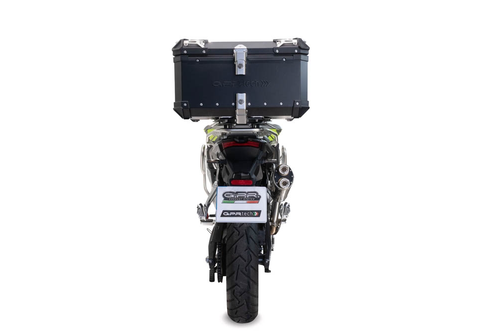 GPR TECH compatível com Voge 900DSX 2024/2025 e5 Top Case Alpi-Tech em alumínio, cor preta com placa específica incluída Capacidade Litros 45