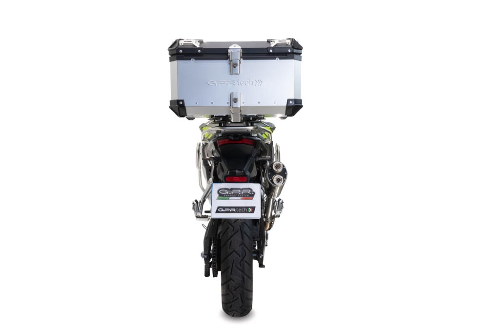 GPR TECH compatível com Voge 900DSX 2024/2025 e5 Top Case Alpi-Tech em alumínio, cor prata com placa específica incluída Capacidade Litros 45
