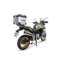 GPR TECH compatível com Voge 900DSX 2024/2025 e5 Top Case Alpi-Tech em alumínio, cor prata com placa específica incluída Capacidade Litros 35