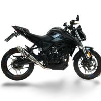 GPR escape compatível com  Voge Brivido R125 2023-2024, Deeptone Inox, Escape completo, não legal para países da UE, com db killer removível 