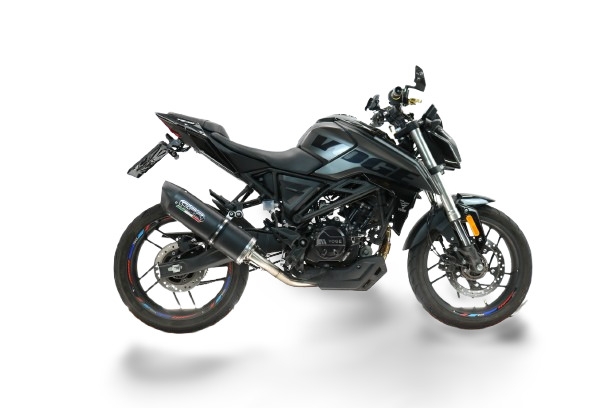 GPR escape compatível com  Voge Brivido R125 2025-2026, Furore Nero, Escape completo, não legal para países da UE, com db killer removível 