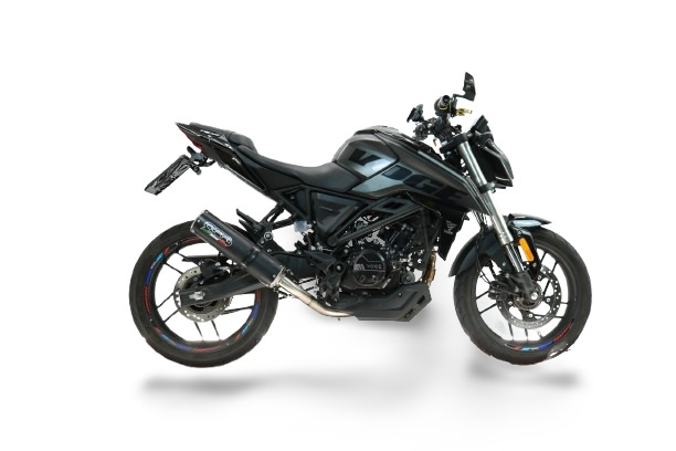 GPR escape compatível com  Voge Brivido R125 2023-2024, M3 Black Titanium, Escape completo, não legal para países da UE, com db killer removível 