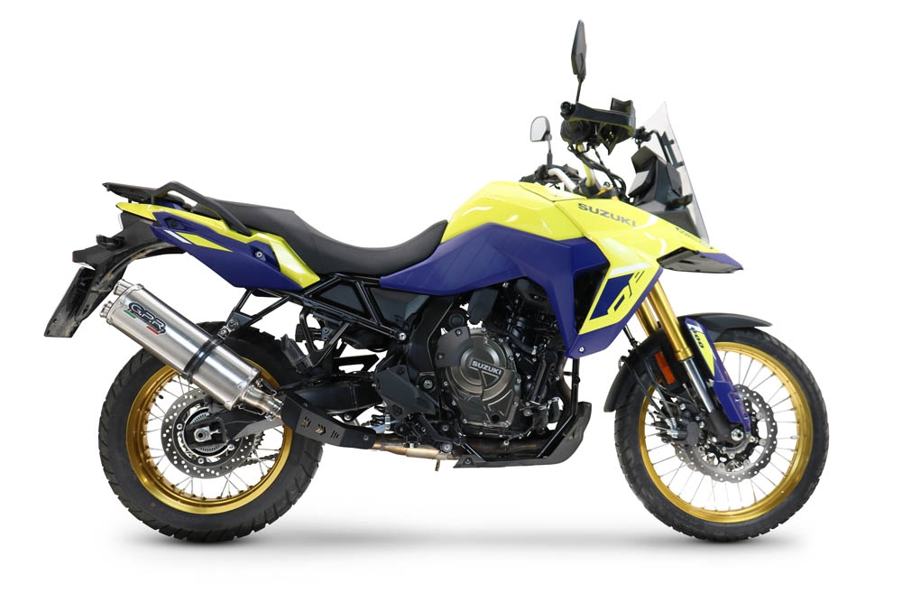 Escape compatível com Suzuki V-STROM DL 800 DE - SE 2023-2025, Dual Inox, Escape legal, homologado, silenciador com db killer removível e tubo de ligação específico 