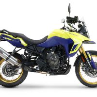 Escape compatível com Suzuki V-STROM DL 800 DE - SE 2023-2025, Dual Inox, Escape legal, homologado, silenciador com db killer removível e tubo de ligação específico 