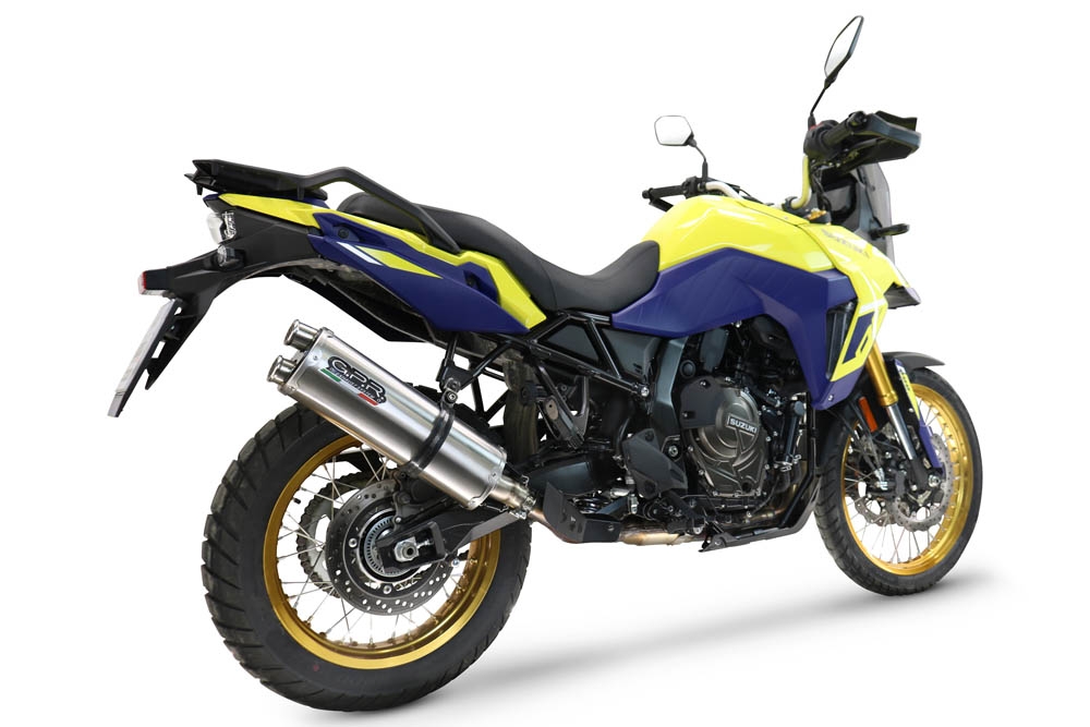 Escape compatível com Suzuki V-STROM DL 800 DE - SE 2023-2025, Dual Inox, Escape legal, homologado, silenciador com db killer removível e tubo de ligação específico 
