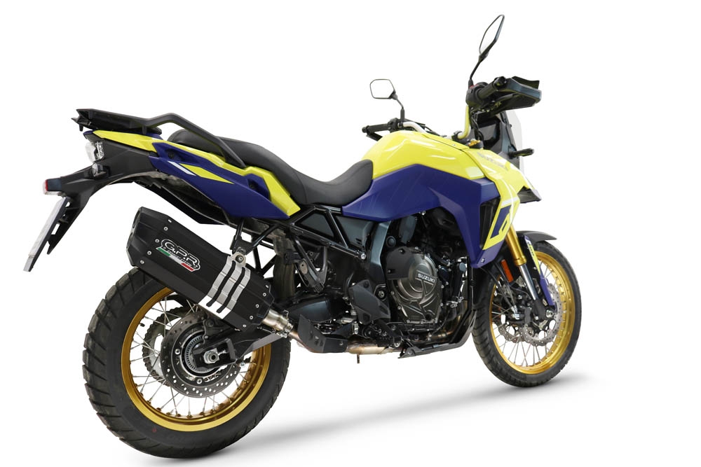 Escape compatível com Suzuki V-STROM DL 800 DE - SE 2023-2025, Hyper Sonic Black Titanium, Escape legal, homologado, silenciador com db killer removível e tubo de ligação específico 