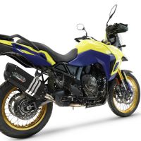 Escape compatível com Suzuki V-STROM DL 800 DE - SE 2023-2025, Hyper Sonic Black Titanium, Escape legal, homologado, silenciador com db killer removível e tubo de ligação específico 