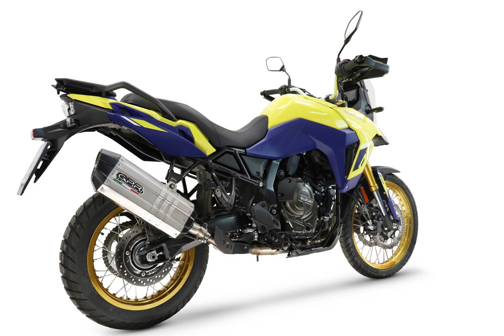 Escape compatível com Suzuki V-STROM DL 800 DE - SE 2023-2025, Hyper Sonic Titanium, Escape legal, homologado, silenciador com db killer removível e tubo de ligação específico 