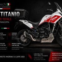 GPR TECH compatível com Moto Morini X-CAPE 650 2021/2024 e5 Placa antiderrapante de titânio 