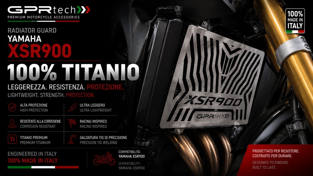 GPR TECH compatível com Yamaha Xsr 900 2022/2024 e5 Placa antiderrapante de titânio 