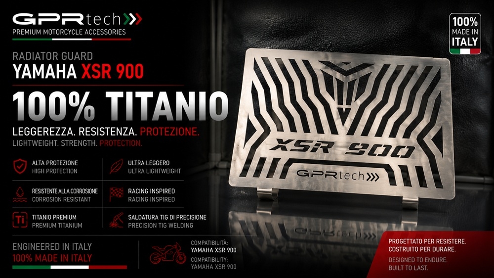 GPR TECH compatível com Yamaha Xsr 900 2022/2024 e5 Placa antiderrapante de titânio 