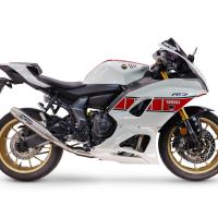 GPR escape compatível com Yamaha YZF R7 2021-2024, Deeptone Inox, Sistema homologado com catalisador linha completa, silencioso mais coletor 