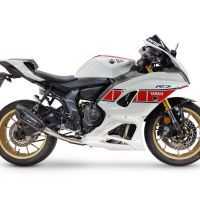 GPR escape compatível com Yamaha YZF R7 2021-2024, GP-Revo Black Titanium, Escape homologado, legal para mercados NÃO europeus, incluindo tubo de ligação e db killer removível 